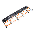 1Set Wall Mount Tool Organizer Broom Holder Garden Tool Hanger with Non Slip Coating Durable and Hooks for Garage and Garden Storage