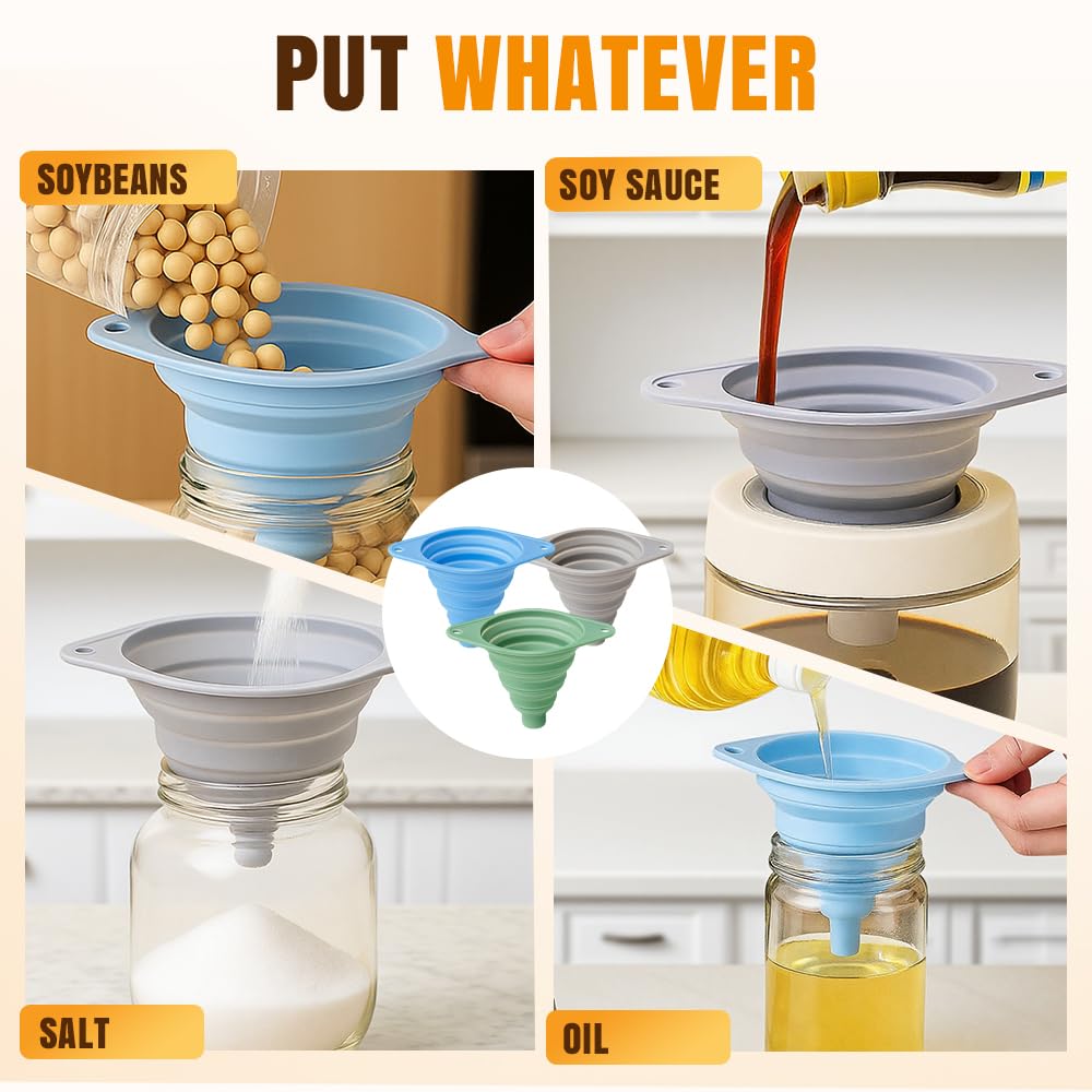 Kitchen Funnel Set 3 Pack