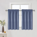 Short Blackout Curtains 42 x 36 Inch for Kitchen RV Bunk Dusty Blue