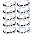 10PCS Anti Fog Protective Safety Goggles Clear Lens Wide (10 Count)