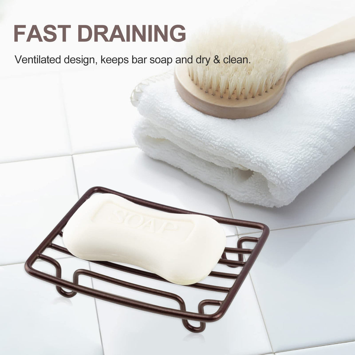 Bar Soap Dish Holder for Shower Bathroom Stainless Steel Rust Proof Self Draining
