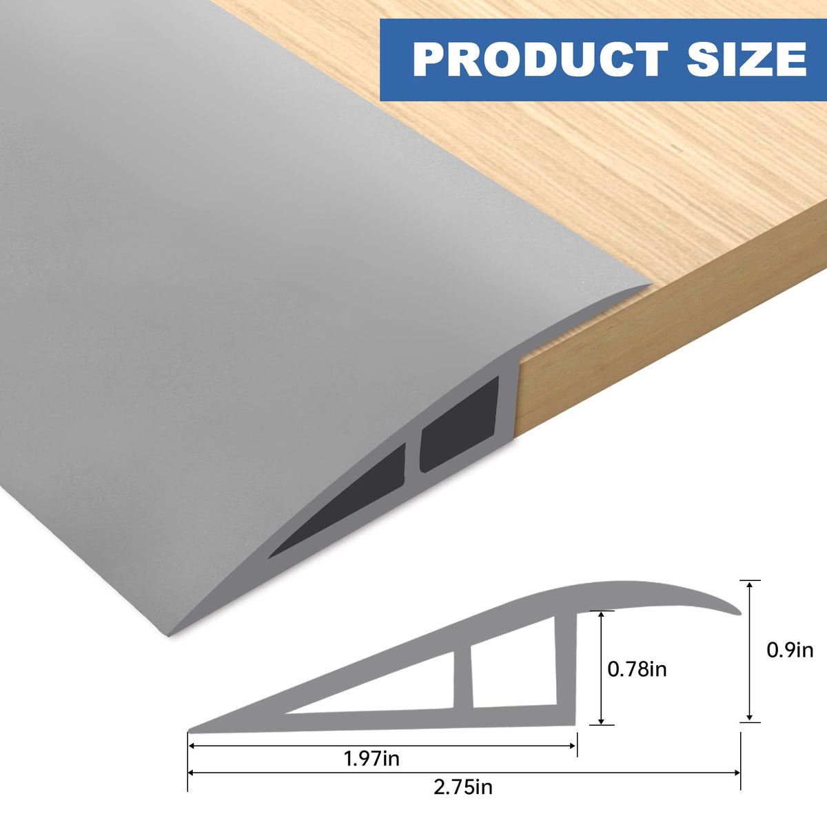 Vinyl Floor Transition Strip Self Adhesive Door Threshold Strip (3.3 Foot)