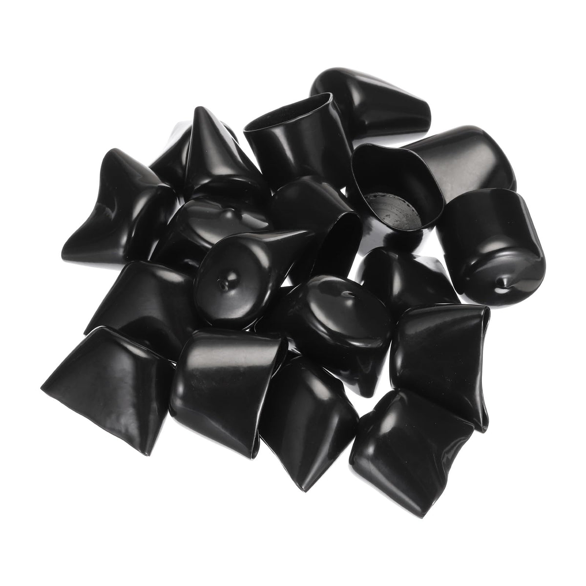 20pcs Rubber End Caps 33mm ID Vinyl PVC Round Tube Bolt Cap Cover Screw Thread Protectors Black