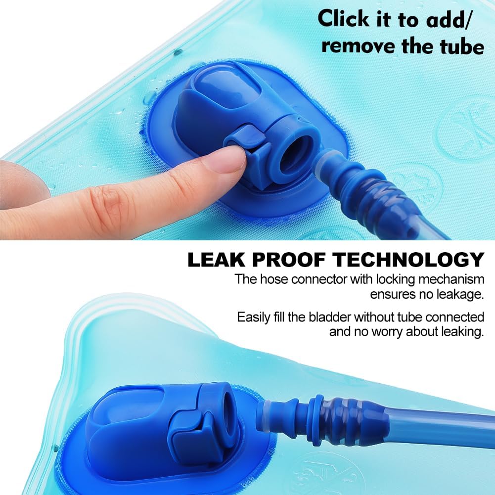 Hydration Bladder, 1.5L Water Bladder for Hiking Backpack Leak Proof Water Reservoir Storage, 1.5 Liter BPA-Free Water Pouch Hydration Pack Replacement for Biking Climbing Cycling Running, Blue