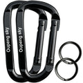 Carabiner Clip，855lbs，3" Iron Heavy Duty Caribeaners for Hammocks,Camping Accessories,Hiking,Keychain,Outdoors and Gym etc,Spring Snap Hook Carabiners for Dog Leash,Harness and Key Ring,2 PCS,Black