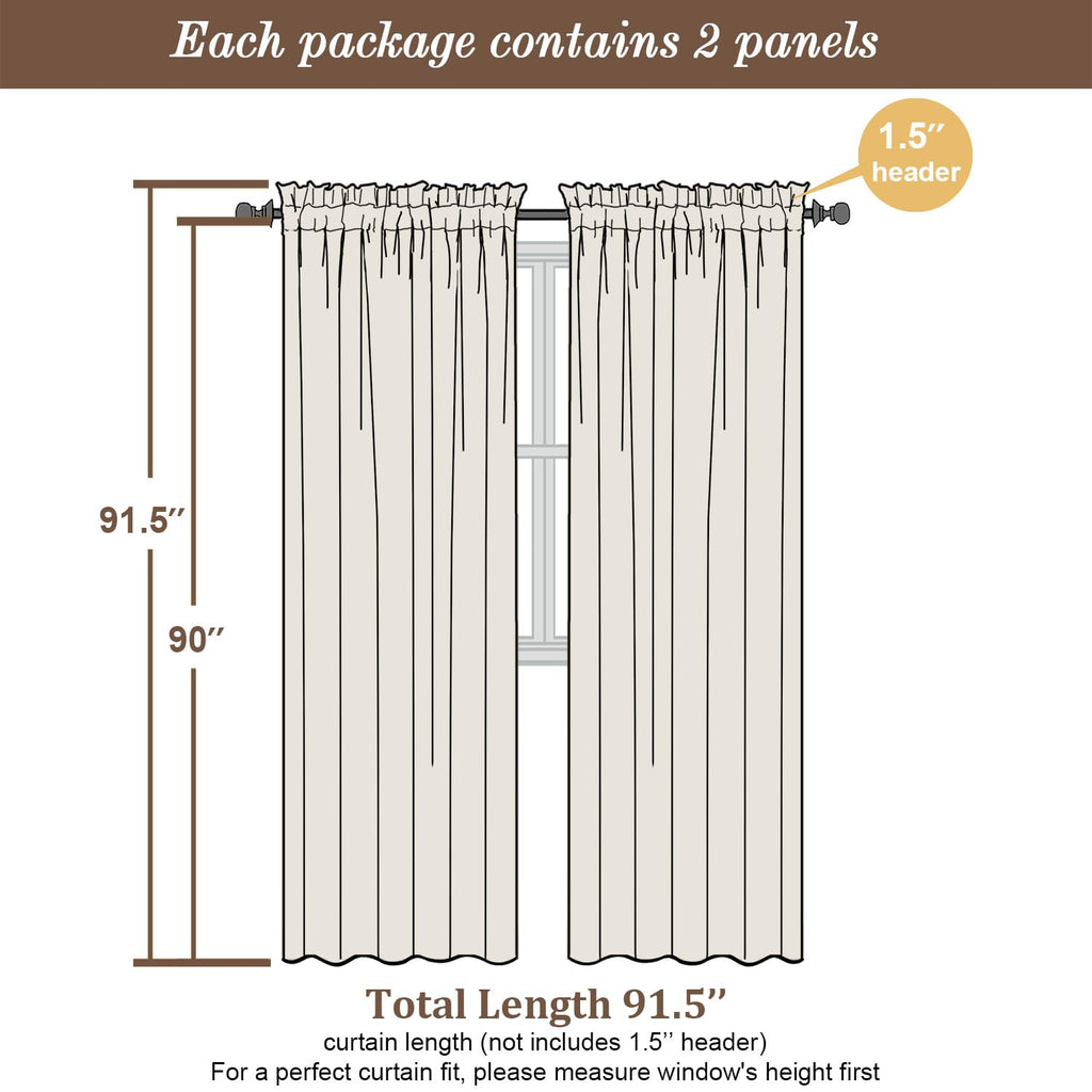 Sage Green Sheer Curtains 90 Inches Long 2 Panels (2 Count)