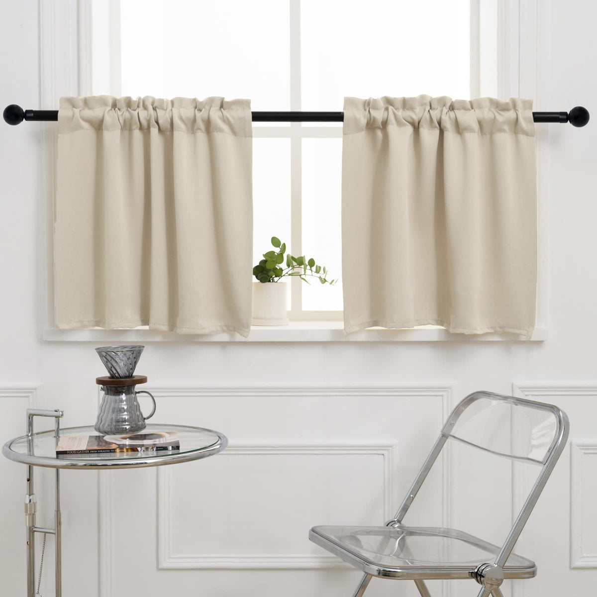 Cafe Kitchen Curtains 36 Inches Long 2 Panels (2 Count)
