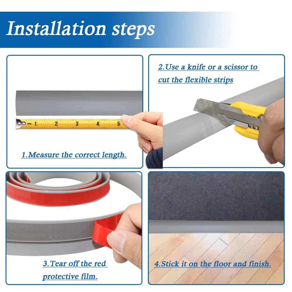 Carpet Transition Strip Self Adhesive Floor Transition Strip (10 Foot)