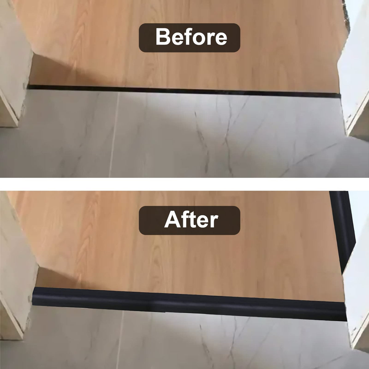 Floor Transition Strip & Self Adhesive Floor Vinyl Floor Edge Trim Laminate Floor Gap Covering Joining Strip (3.28 Foot)