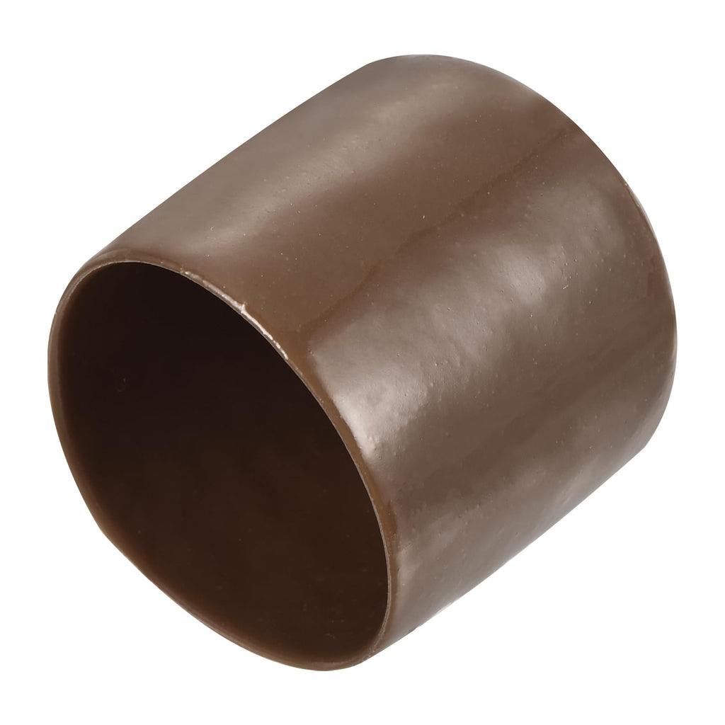 20pcs Rubber End Caps 34mm ID Vinyl PVC Round Tube Bolt Cap Cover Screw Thread Protectors Brown