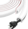 Wall Cord Hider, Flexible Self-Adhesive Wire Cover, Side-Open Cable Raceway for Cords on Wall, Cord Concealer for Mounted TV, Home Theater & Office White