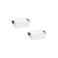0.7 Quart Mini Clear Plastic Storage Container with Lid (2 Count)
