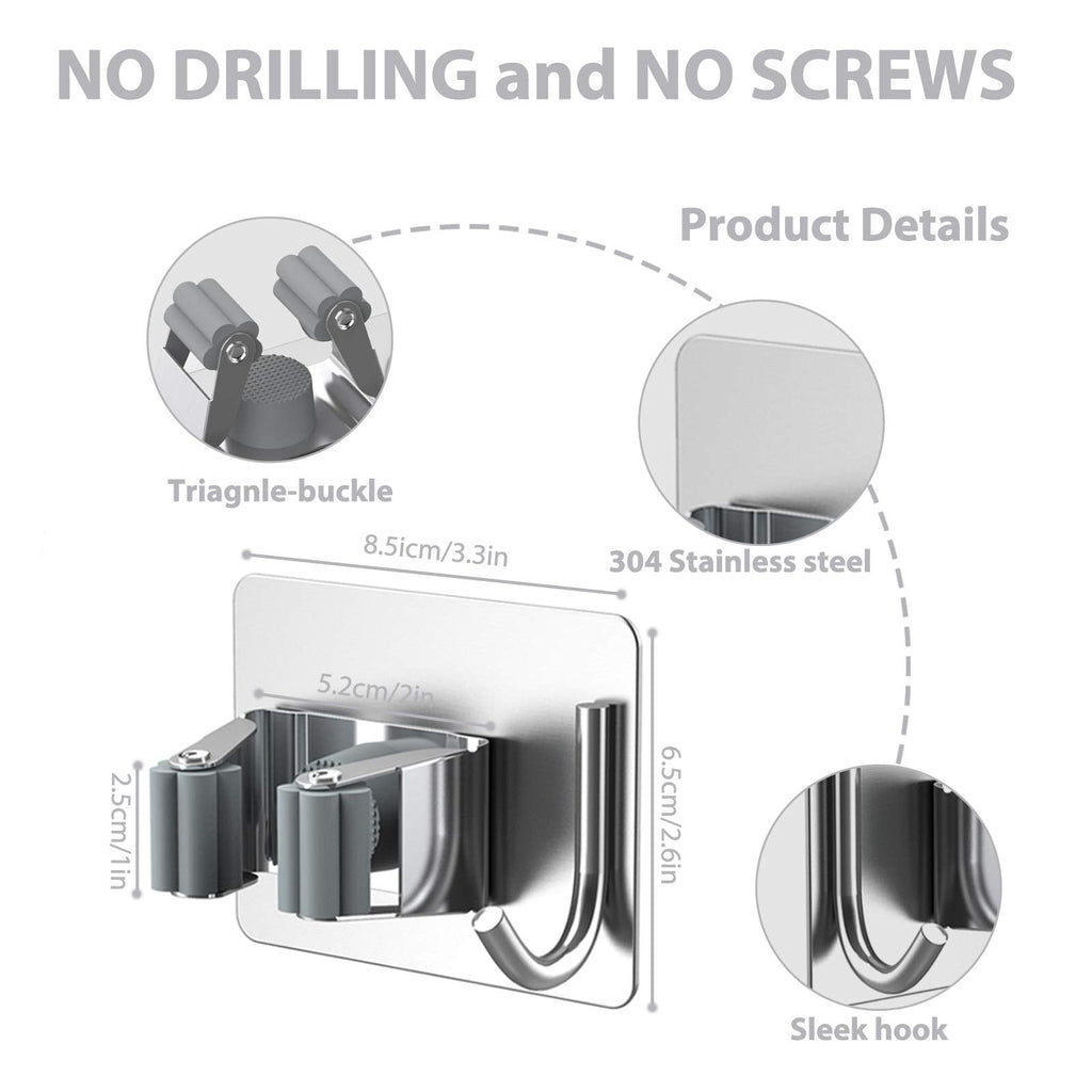 Mop Broom Holder No Drill