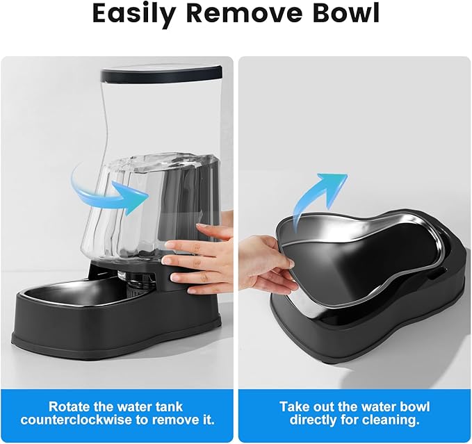 Gardner Pet Automatic Dog Water Dispenser Gravity Stainless Steel Water Waterer Feeder, 100% BPA-Free Large Capacity Water Feeding Bowls for Medium & Large-Sized Dogs Cats Other Pets-(1.6 Gallon)