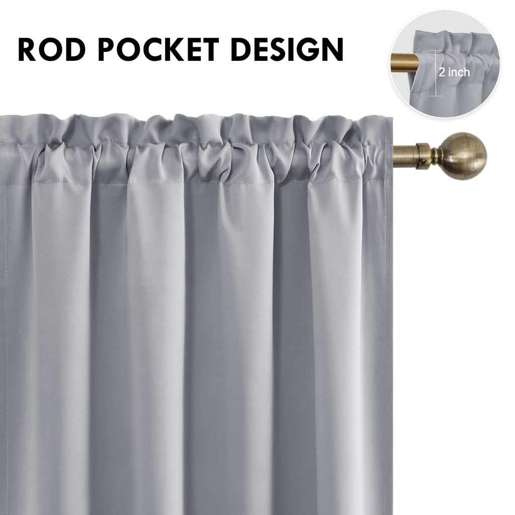 Wide Blackout Curtains for Living Room 70 x 72 Inch Long 2 Panels