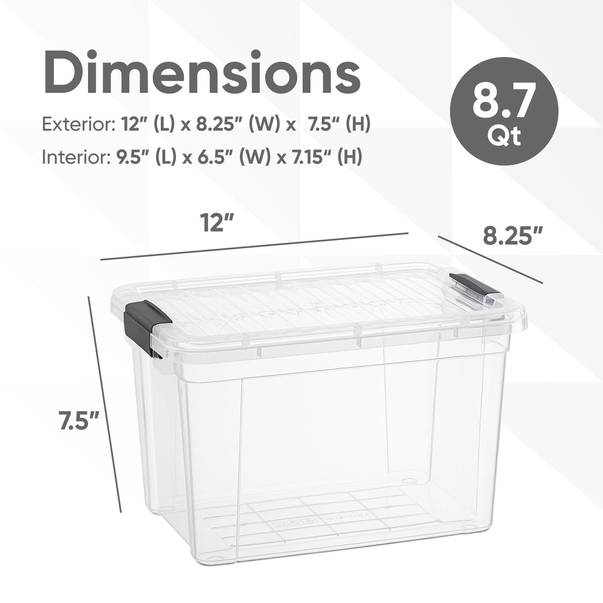 Clear Storage Box with Lid (18 Count)