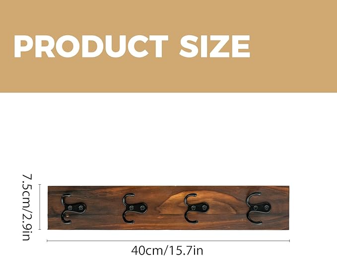 Vertical Key Holder for Wall, Vertical Wooden Key Rack Organizer for Home and Garage Entrances, Space Saving Entryway Organizer for Keys