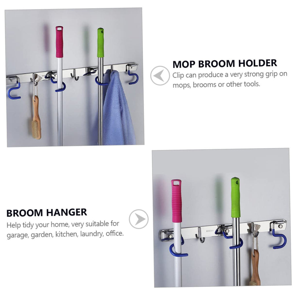Stainless Steel Mop and Broom Holder Wall