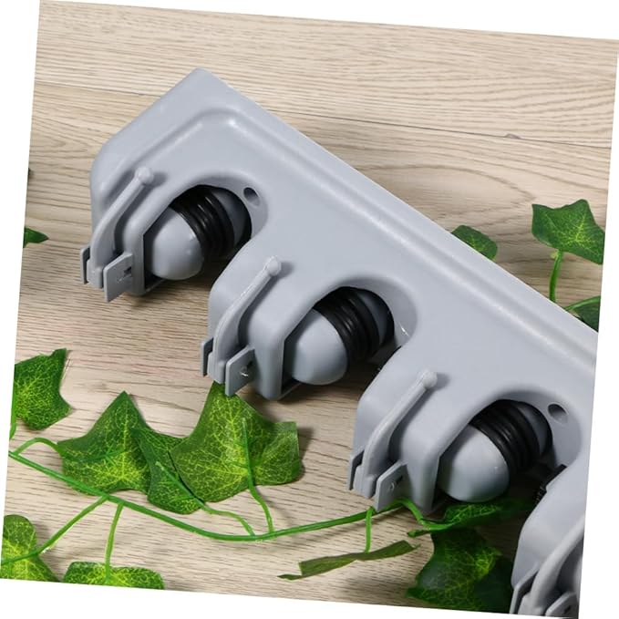 Garage Storage Rack Mop Broom Holder Wall Mount Ball Slots Hooks Umbrella Clip Holder Grey