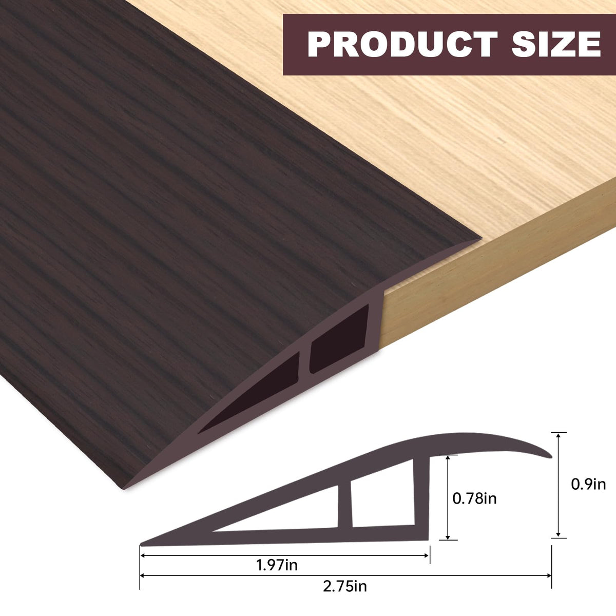 Vinyl Floor Transition Strip Self Adhesive Door Threshold Strip (3.3 Foot)