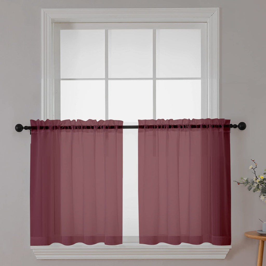 Sheer Tier Curtains 24 Inch Length