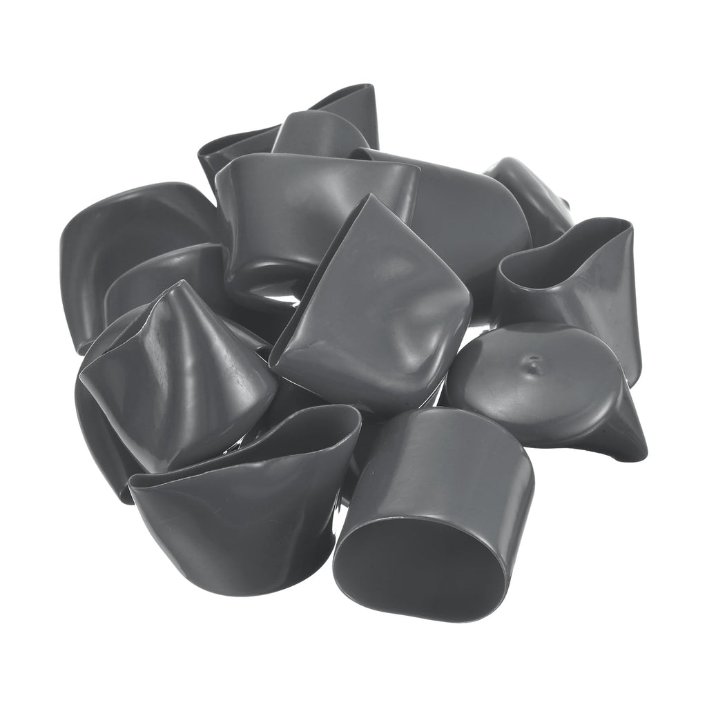 20pcs Rubber End Caps 45mm ID Vinyl Round Tube Bolt Cap Cover Thread Protectors Dark Grey