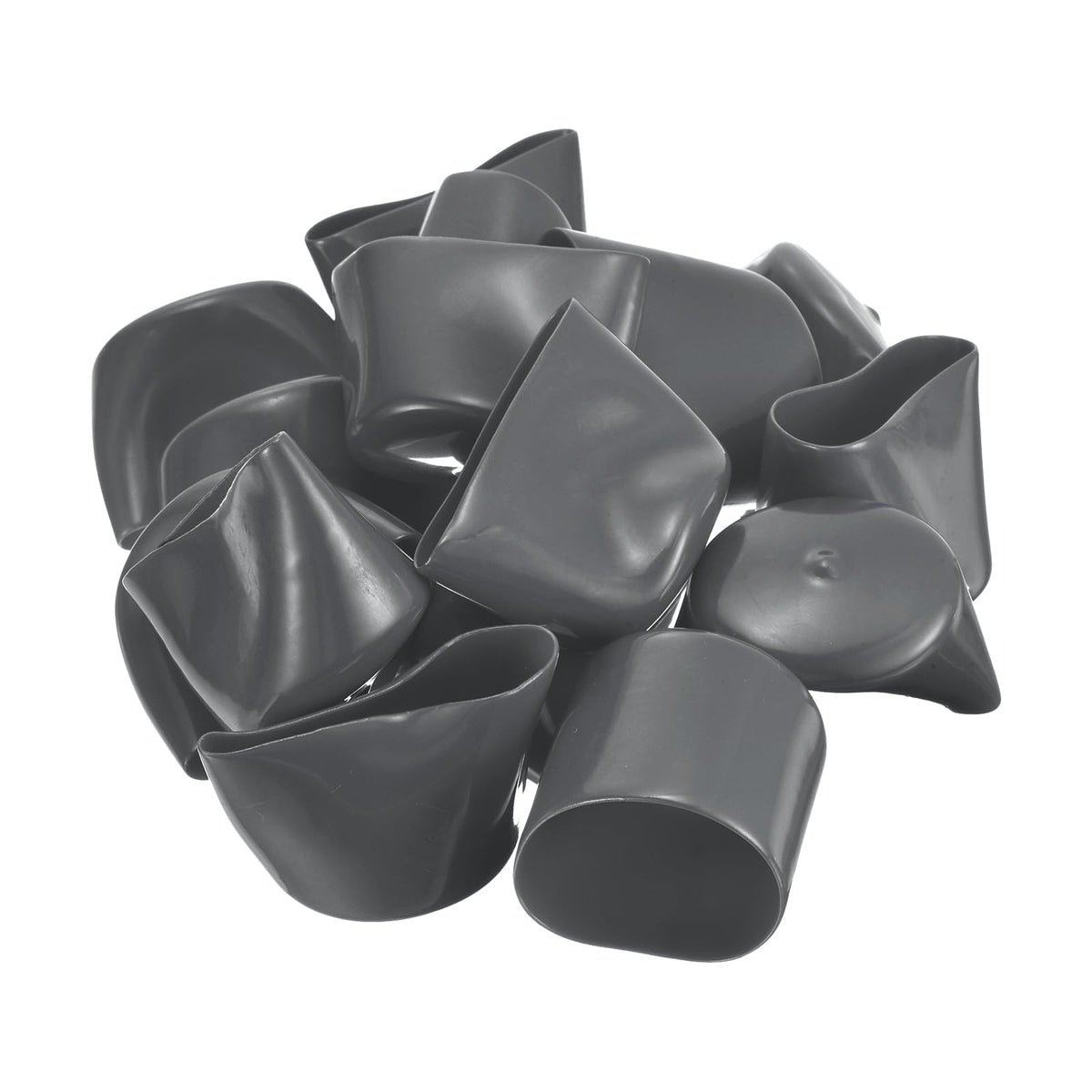 20pcs Rubber End Caps 45mm ID Vinyl Round Tube Bolt Cap Cover Thread Protectors Dark Grey