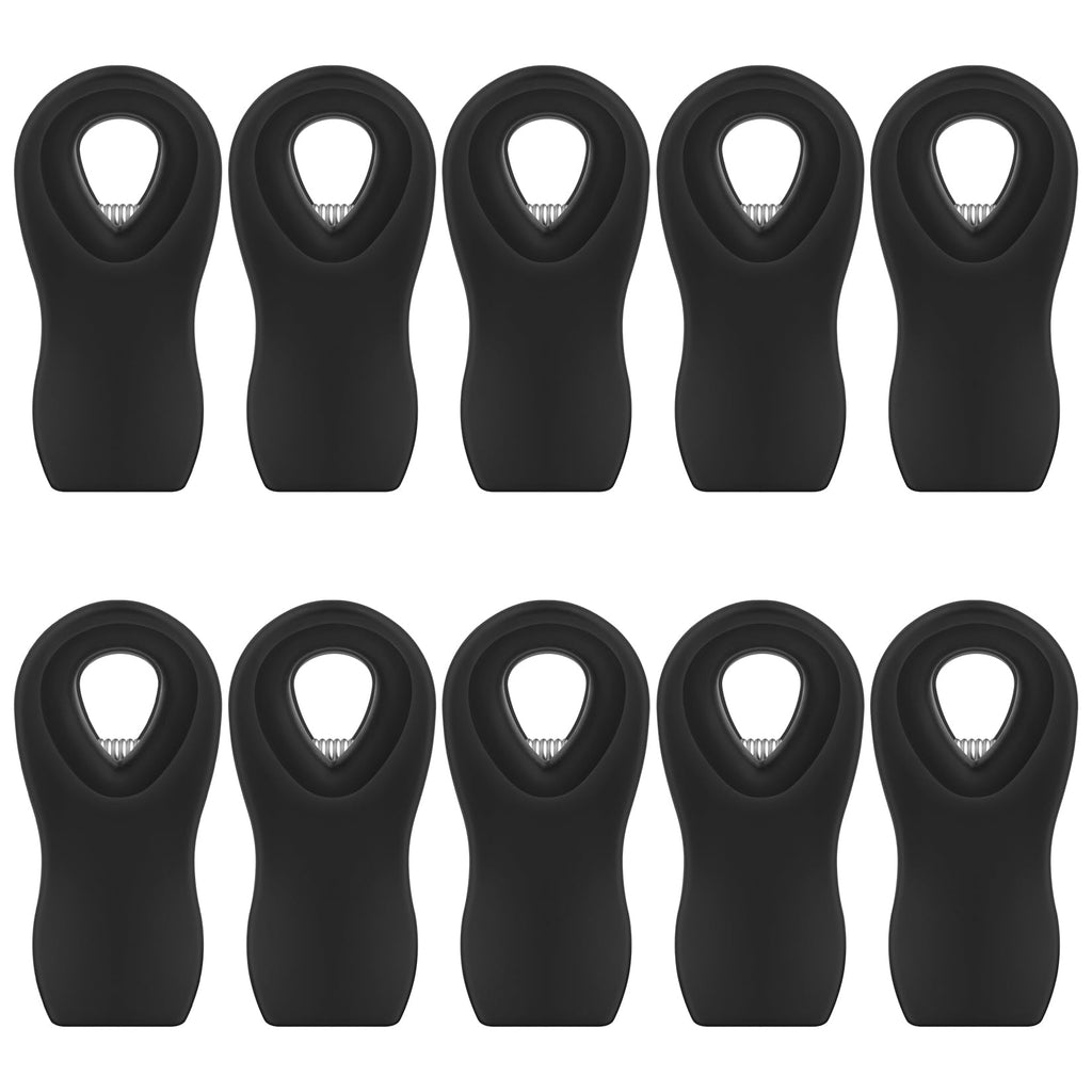10PCS Magnetic Chip Clips Airtight Seal Reusable Black Bag Clips for Food Storage Heavy Duty Plastic Food Clip for Refrigerator (10 Count)
