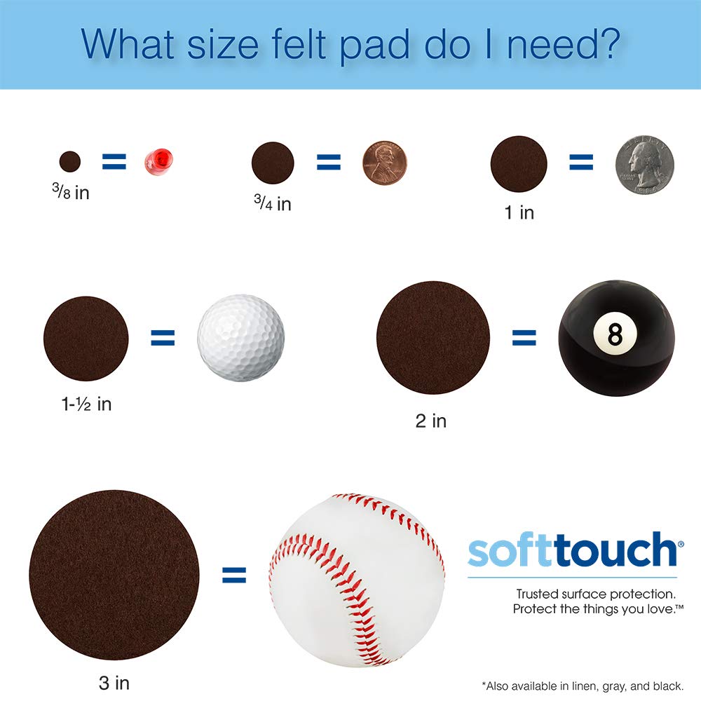 1 1 2" Round Heavy Duty Felt Furniture Pads for Effortless Moving and Surface Protection Across Hardwood (24 Count)