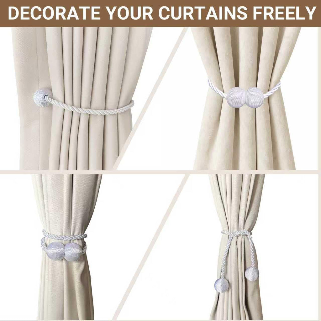 Magnetic Curtain Tiebacks White 4 Pack