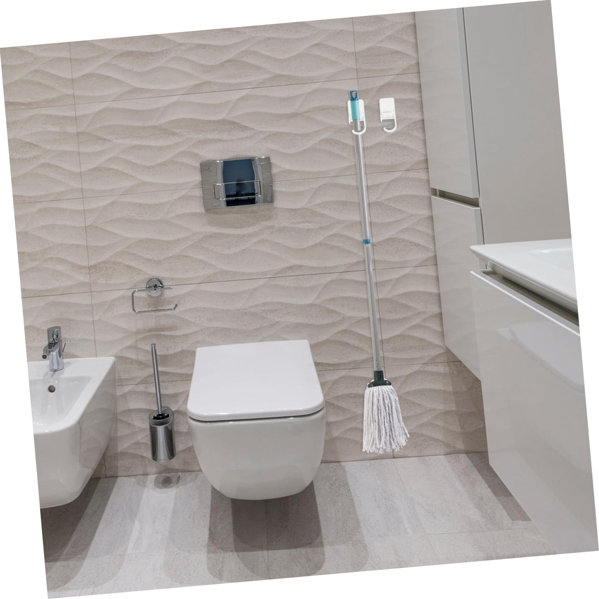 3pcs Mop Hanger Broom Organizer Wall Mounted Mop Holder Hooks Strong Heavy Duty Hangers