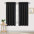 Blackout Curtains for Bedroom Living Room 52 x 63 Inch Long Black