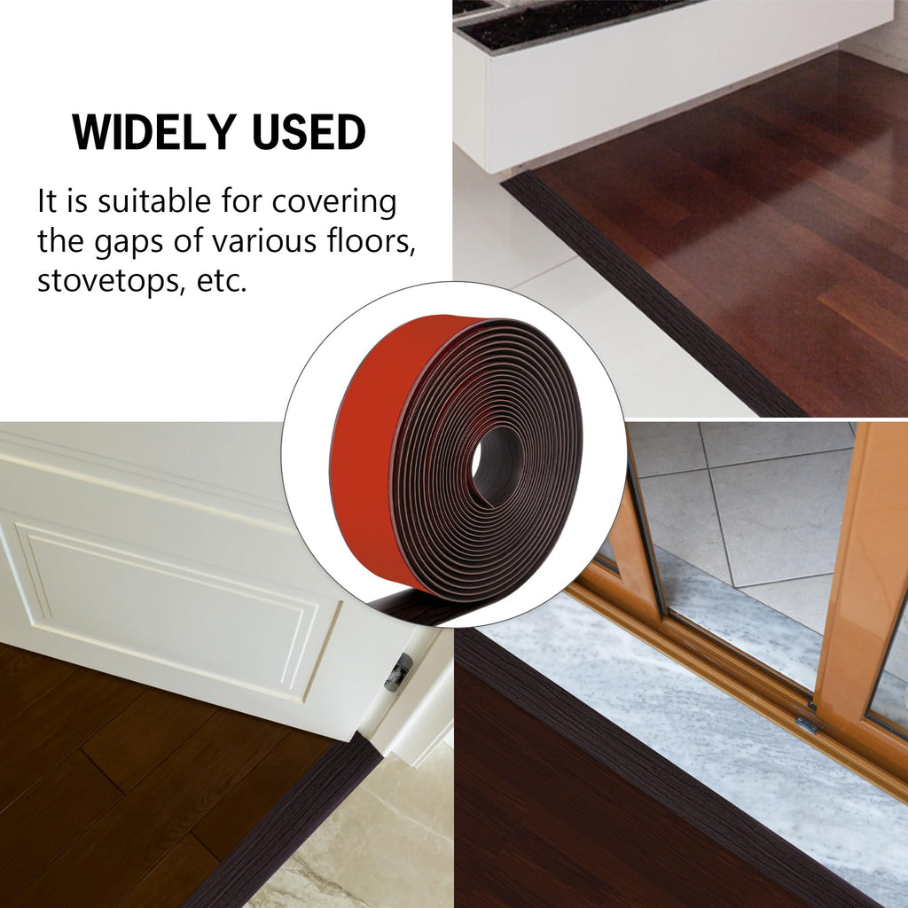 5Ft Floor Transition Strip Self Adhesive Vinyl Cover Floor Strip Flat Divider Transition Strip Wood Grain Design for Laminate Floor Gaps and Doorway Transitions