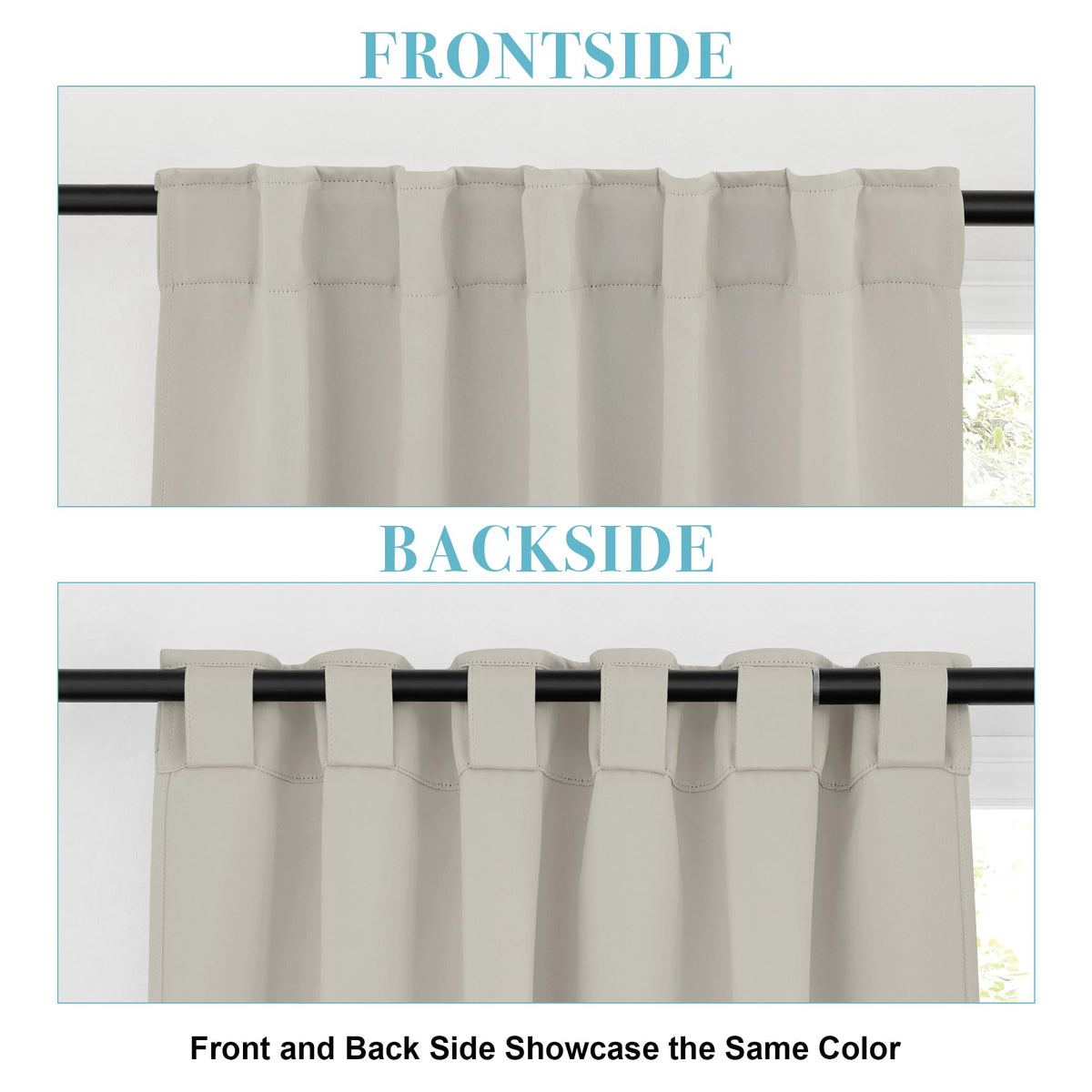 Short Blackout Curtains for Small Kitchen Cafe Bathroom Window (2 Count)