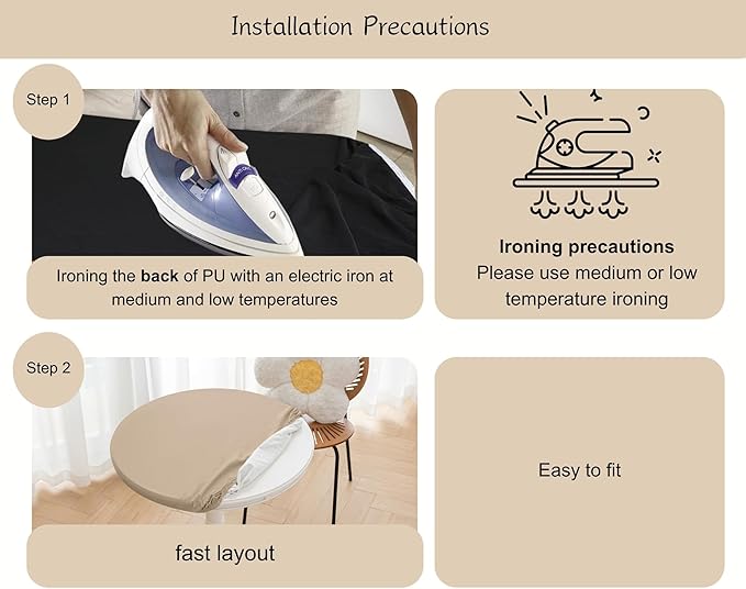 Round Fitted PU Tablecloth with High Elastic Edge 31 Inch Dia Waterproof Oil Proof Table Cloth Anti-Scald Stain-Resistant Wipeable Table Cover for Indoor Outdoor Picnic (Beige,31" Dia)