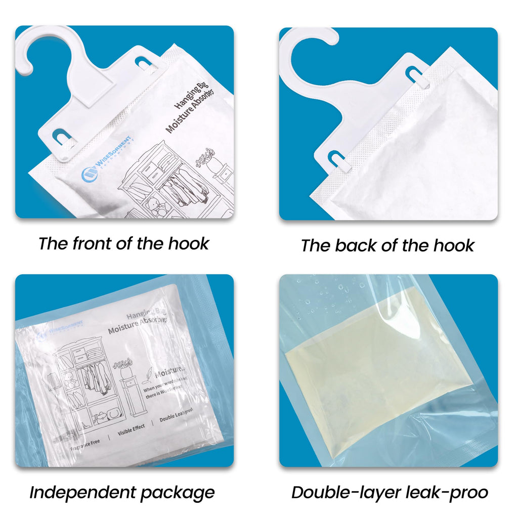 Moisture Absorber Hanging Bags 6 Pack (7.0548 Ounce)