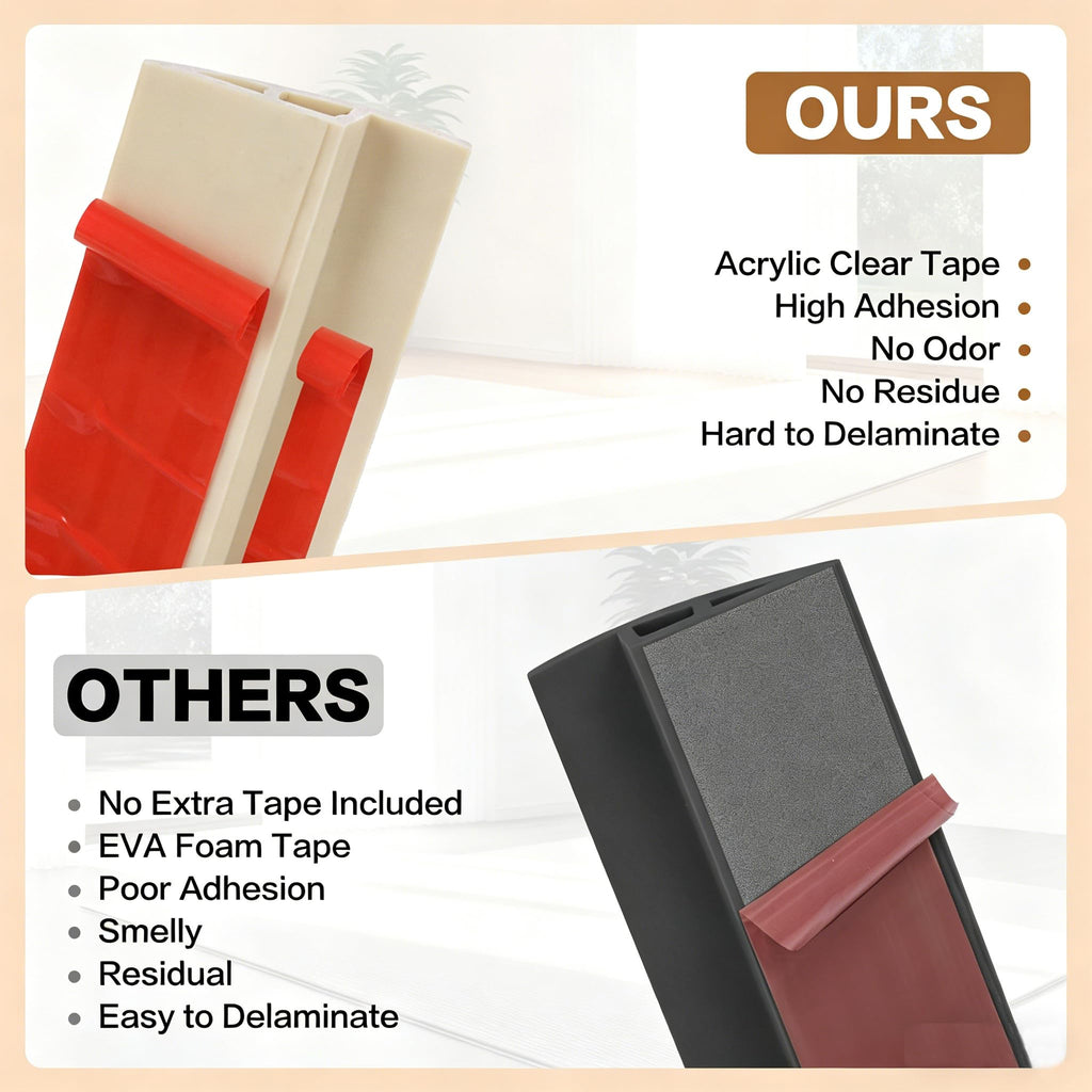 Floor Transition Strip Vinyl Door Threshold Ramp Self Adhesive Carpet Edging Strip Doorway Edge Trim (3.3 Foot)