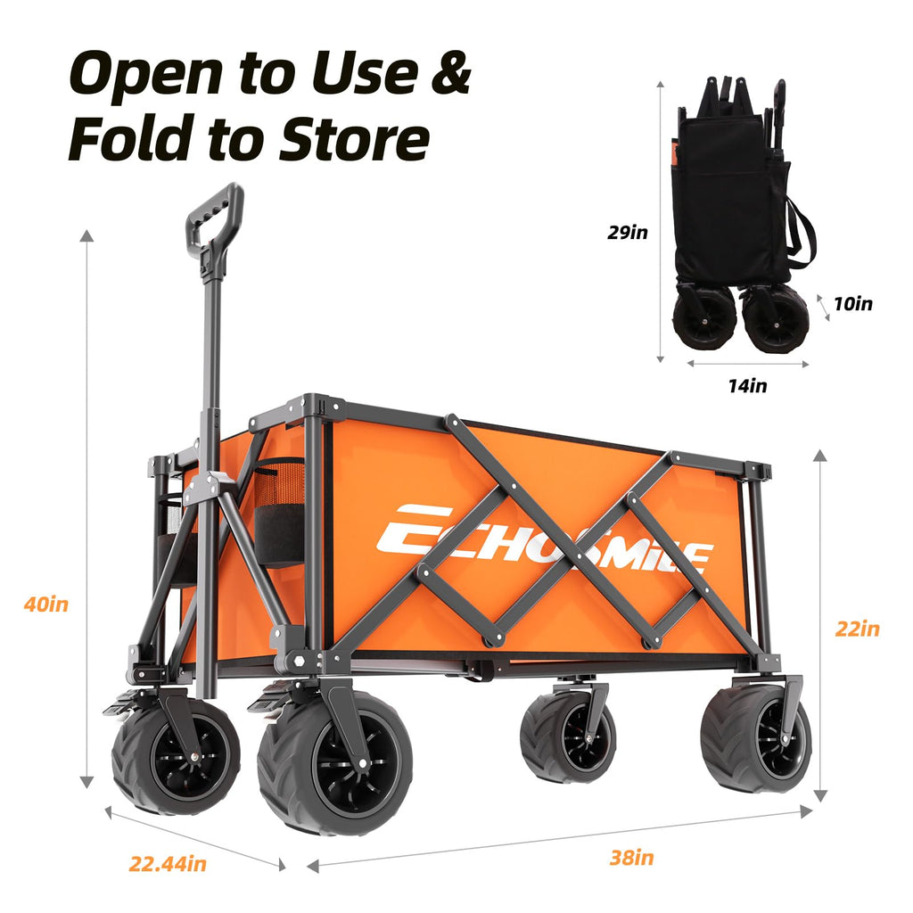 Wagons Carts Foldable Heavy Duty with 400Lbs Wt