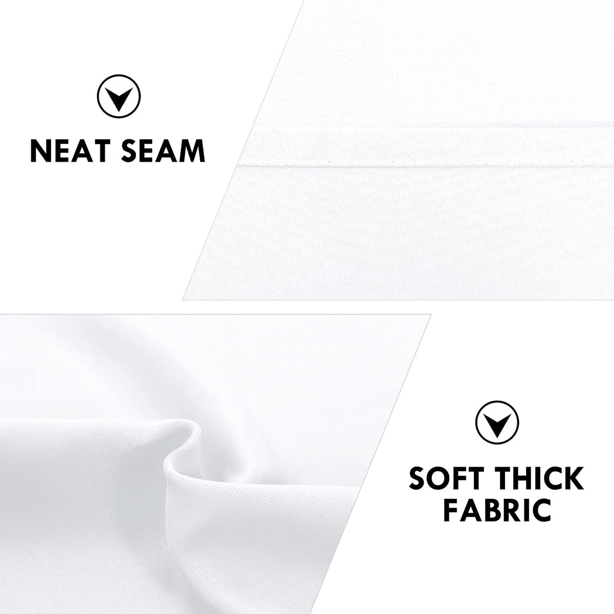 White Curtains 50% Light Blocking for Living Room 54 Inch 2 Panels (2 Count)