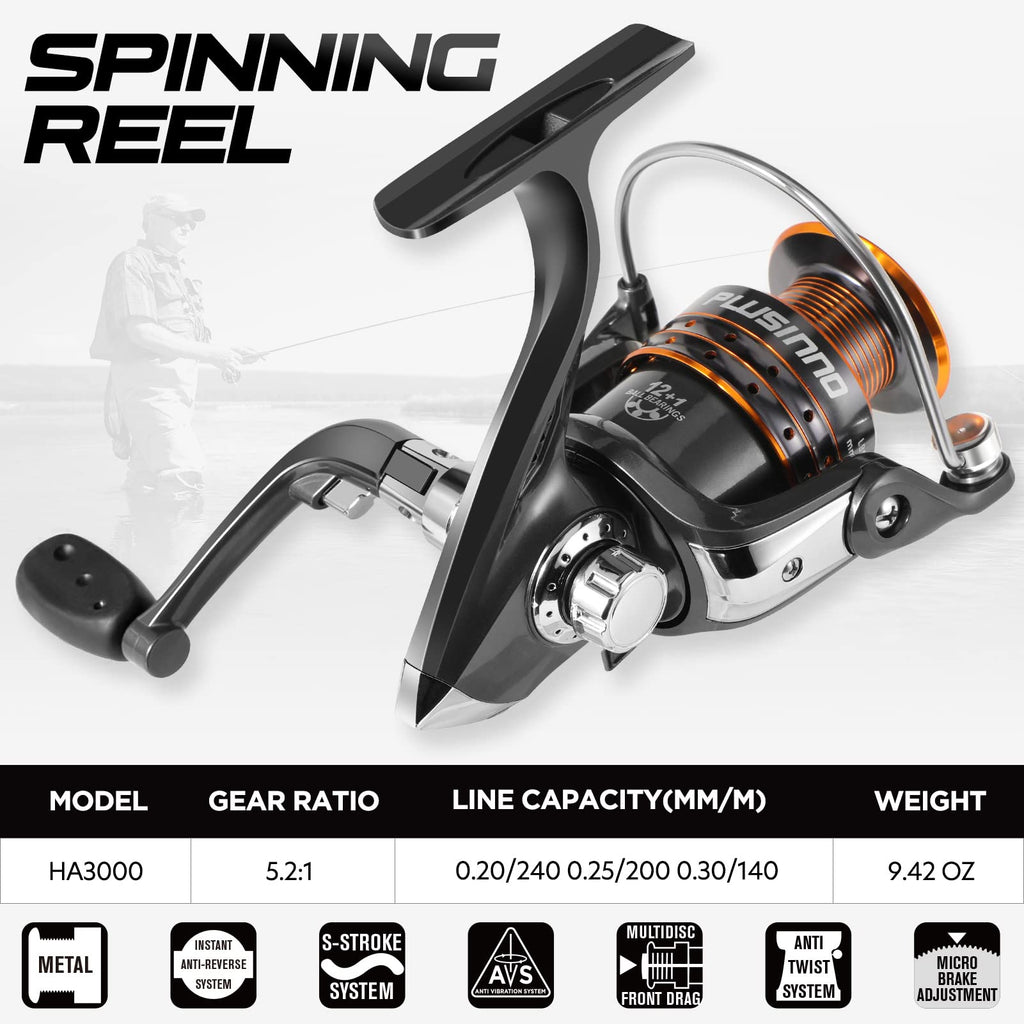 PLUSINNO Fishing Rod and Reel Combos Carbon Fiber Telescopic Fishing Rod with Reel Combo Sea Saltwater Freshwater Kit Fishing Rod Kit…
