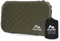 MARCHWAY Inflatable Camping Pillow with Soft Foam Top & TPU Air Bladder, Dual-Sided Support for All-Season, Lightweight Compact Travel Pillow for Hiking, Backpacking, Airplane, Car (Green)
