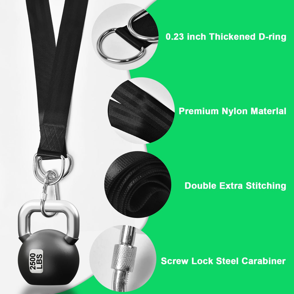 Tree Swing Hanging Straps Kit Holds 2000 lbs,8ft Extra Long Straps Strap with Safer Lock Snap Carabiner Hooks Perfect for Tree Swing Hammocks, Perfect for Swings,Carry Pouch Easy Fast Installation