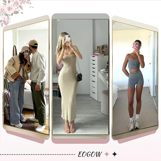 EOGOW 71" x 28" Full Body Mirror,Tempered Glass Shatterproof Full Length Mirror with Stand, Hanging, Wall Mounted Leaning for Bedroom Living Room Entryway
