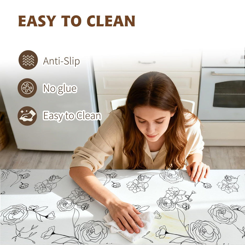 Shelf Liners for Kitchen Cabinets 17in x 20FT Non Adhesive Drawer Liner (20 Sq Ft)