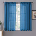 Sheer Curtains Living Room Linen Textured Curtain Sheers Light Filtering Voile Rod Pocket Curtains for Bedroom (2 Count)