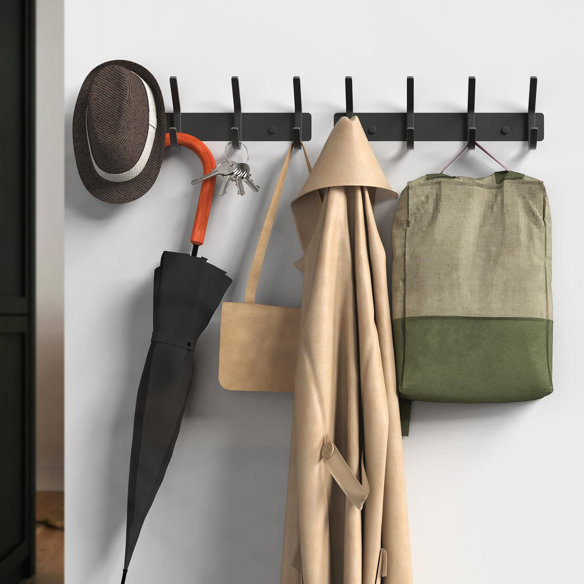 Wall Hooks Heavy Duty Aluminum Towel Hooks for Hanging Coat (2 Count)