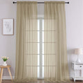 Extra Long Taupe Sheer Curtains 108 Inches Long 2 Panels (2 Count)