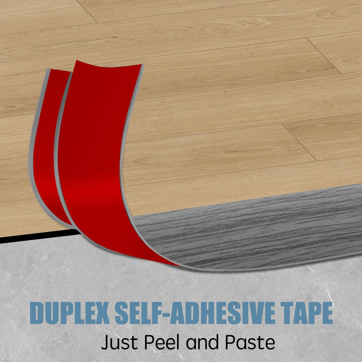 Floor Transition Strip Door Threshold 39" Floor Transition Reducer Trim on The Edges Threshold Strip Self Adhesive Suitable for Doorways