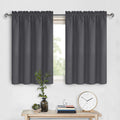 Short Blackout Curtains 52 x 36 Inch for Kitchen RV Bunk Dark Grey (2 Count)