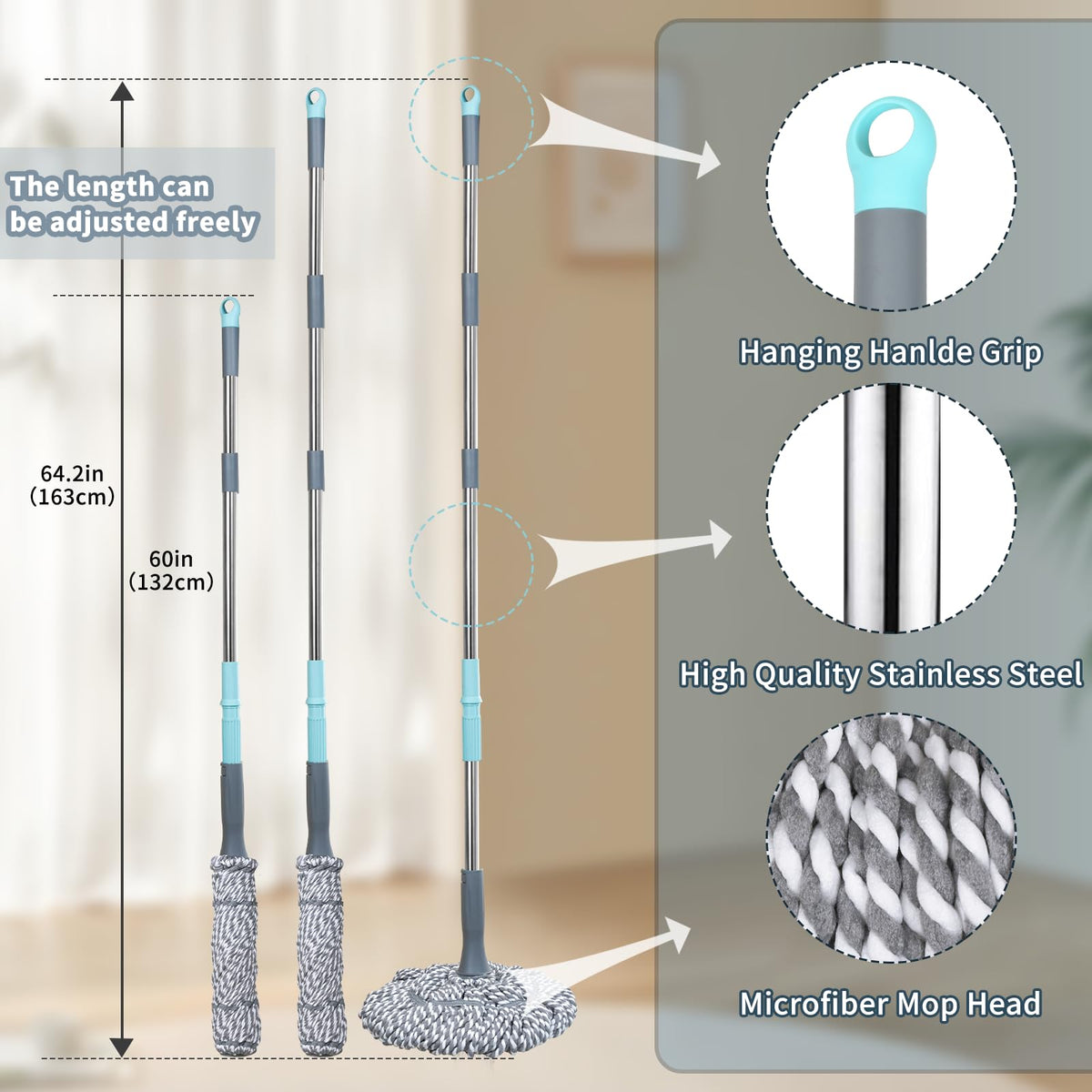 Self Wringing Twist Mop for Floor Cleaning